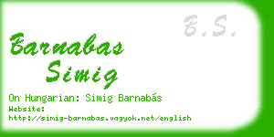 barnabas simig business card