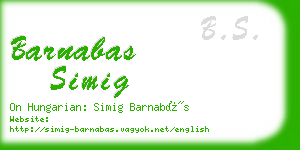 barnabas simig business card